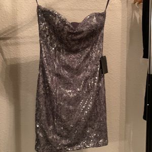 Arden B sequin and Lace Strapless Mini Dress